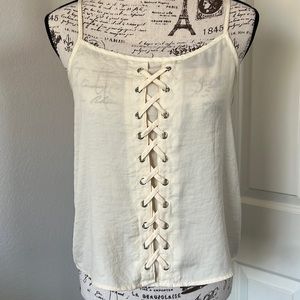 Corset Lace Up Tank Top Spaghetti Strap Blouse